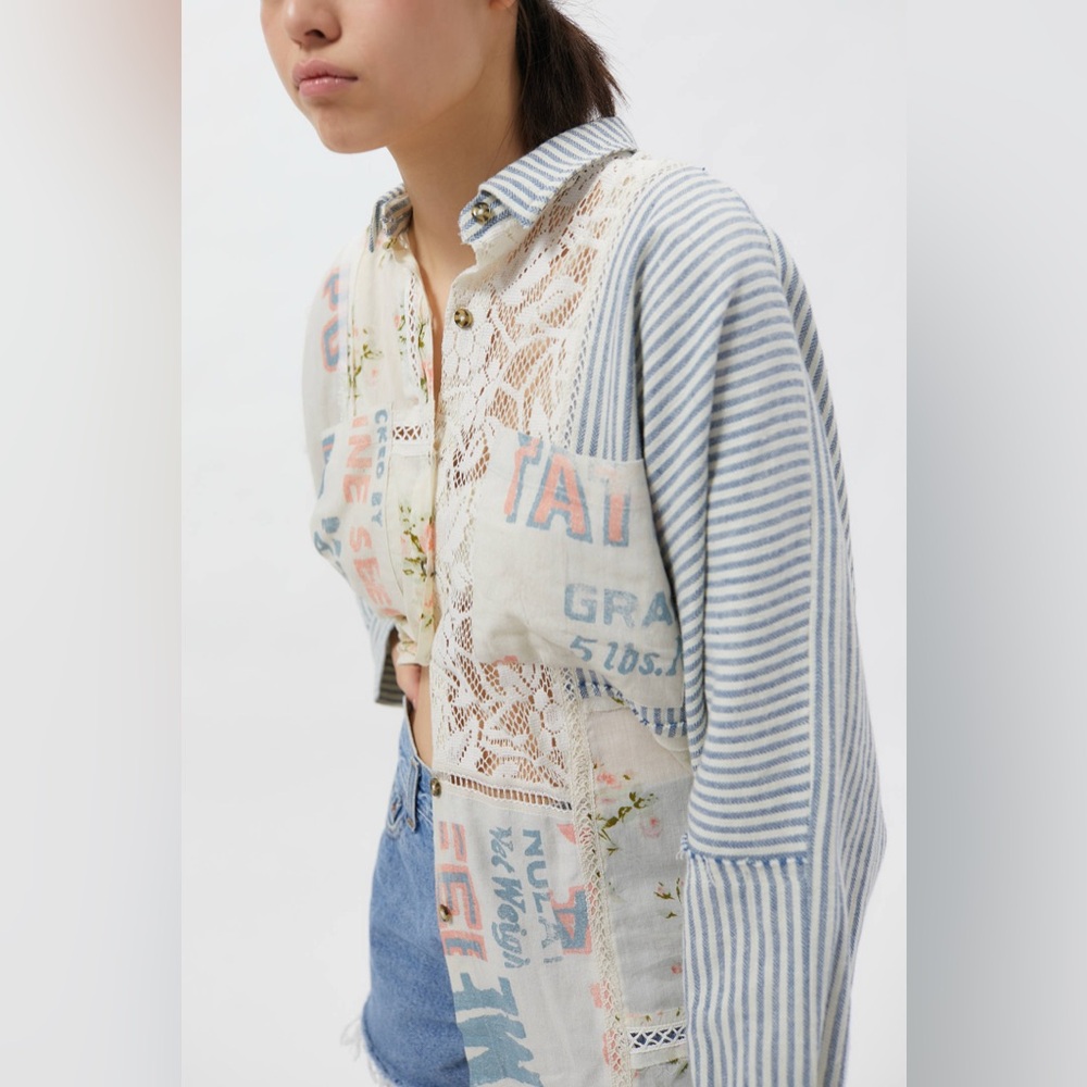 Kimchi Blue (Urban Outfitters) Patchwork Button-Up Shirt
